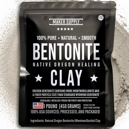 Maker Supply Bentonite Clay 1 Lb Powder – Natural Heavy Metal Detox & Pore Cleansing | Indian Healing Clay Avelisse