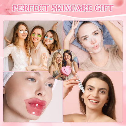 36-Piece Face Mask Skin Care Set for Women – Moisturizing & Hydrating Sheet Masks, Lip Patches, Eye Patches, Face Essence – Spa Gift Set for Self Care, Valentine's Day, Mother's Day, Birthday Avelisse
