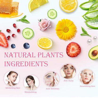 36-Piece Face Mask Skin Care Set for Women – Moisturizing & Hydrating Sheet Masks, Lip Patches, Eye Patches, Face Essence – Spa Gift Set for Self Care, Valentine's Day, Mother's Day, Birthday Avelisse