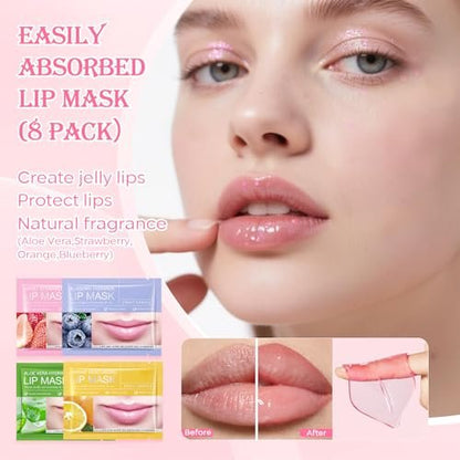 36-Piece Face Mask Skin Care Set for Women – Moisturizing & Hydrating Sheet Masks, Lip Patches, Eye Patches, Face Essence – Spa Gift Set for Self Care, Valentine's Day, Mother's Day, Birthday Avelisse