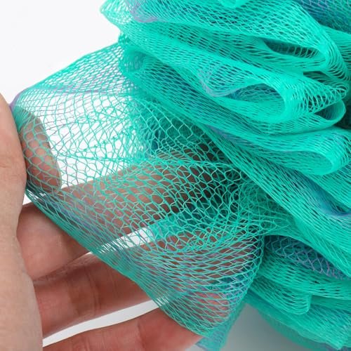 6 Pack Bath Loofah Sponge - XXL Large Mesh Pouf Shower Sponge Exfoliating Body Scrubber Shower Scrunchies - görsel 8