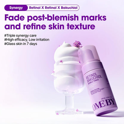SOME BY MI Retinol Bakuchiol Bubble Toner – 3.4oz (100ml) – Korean Retinol Face Toner for Glass Skin – Hydration, Radiance & Calming Care with Hyaluronic Acid, Centella & Niacinamide