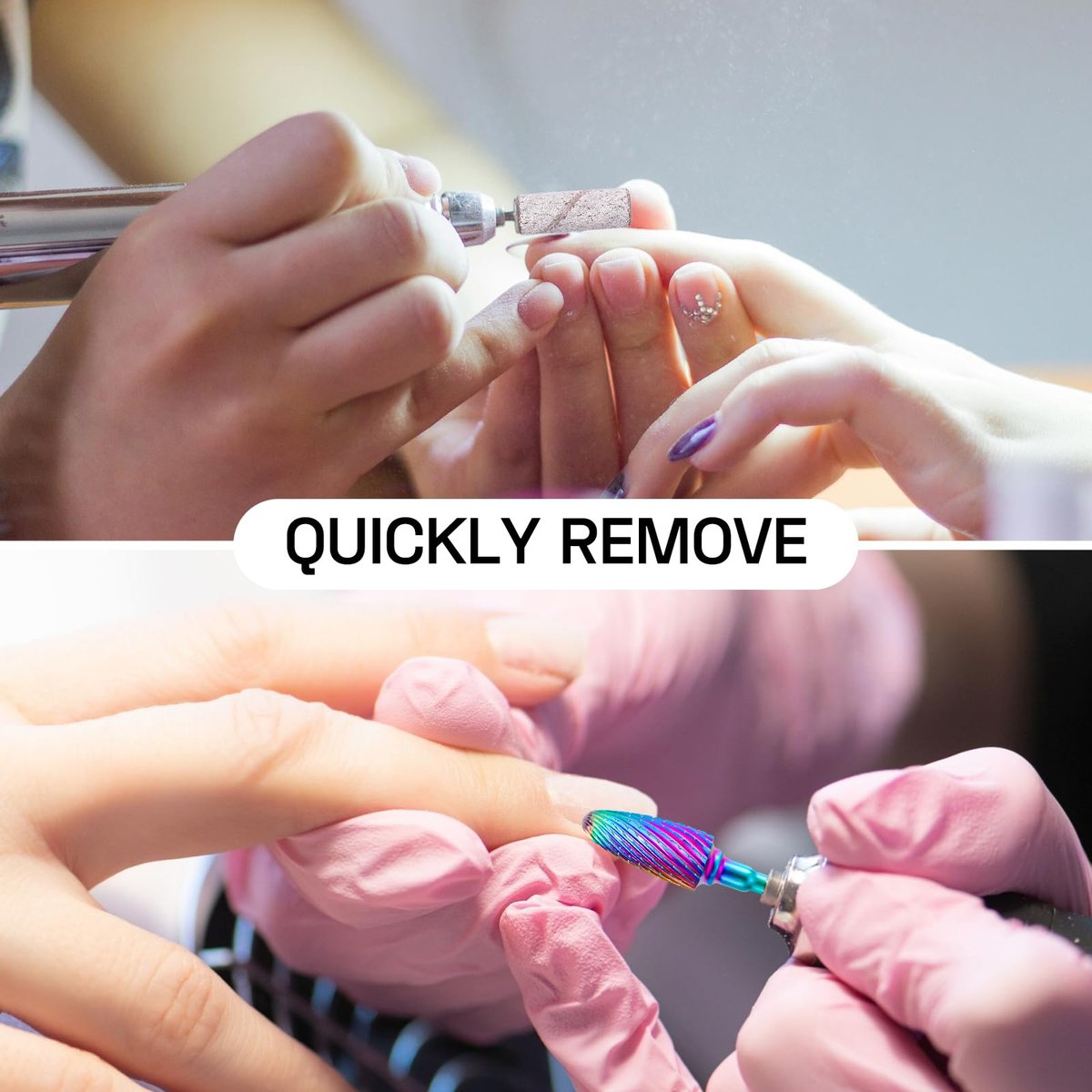 METHELIX 7-Piece Carbide Nail Drill Bits Set: Tungsten Diamond Efile Bits with 75 Sanding Bands for Acrylic, Gel, Cuticle Removal – Manicure & Pedicure - görsel 11