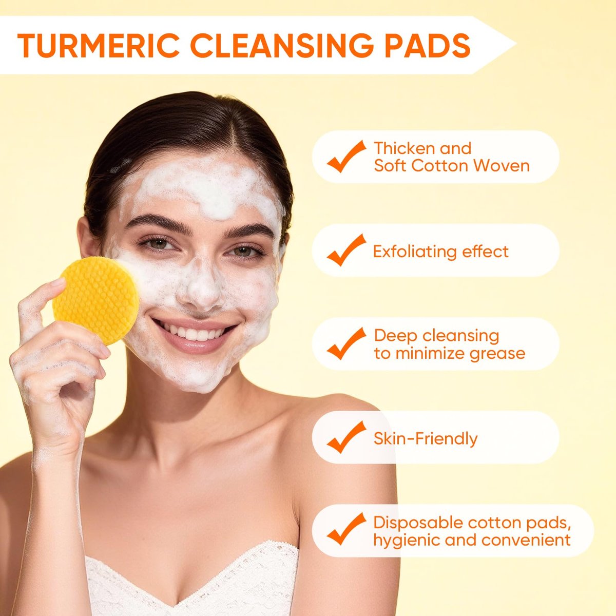 Turmeric Glow Skin Care Set: Soap, Face Wash & Cleansing Pads (30 Pads) for Radiant Skin Avelisse
