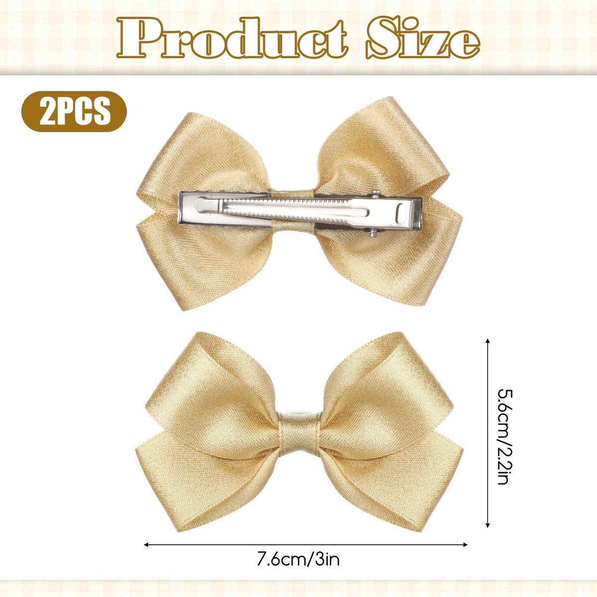 2PCS Gold Hair Bows Clips for Girls – Glitter Tiny 3 Inch Bow Alligator Clips for Little Teen Toddler Girls Kids, Sparkly Bow Barrettes for Party Wedding Christmas Prom Accessories Avelisse