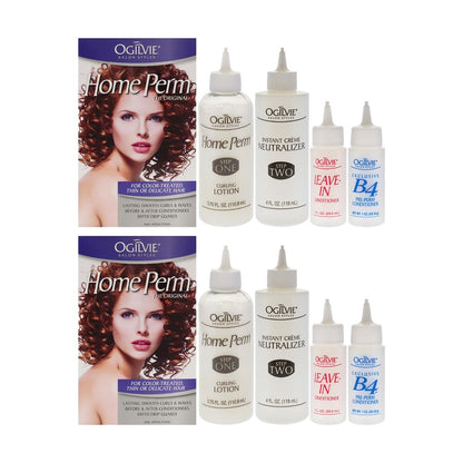 Ogilvie Salon Styles Home Perm The Original for Men & Women - Lasting Smooth Curls & Waves for Color Treated, Thin, Delicate Hair with Before & After Conditioners and Drip Guard - 2 Piece Kit Avelisse