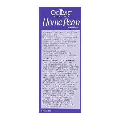 Ogilvie Salon Styles Home Perm The Original for Men & Women - Lasting Smooth Curls & Waves for Color Treated, Thin, Delicate Hair with Before & After Conditioners and Drip Guard - 2 Piece Kit Avelisse