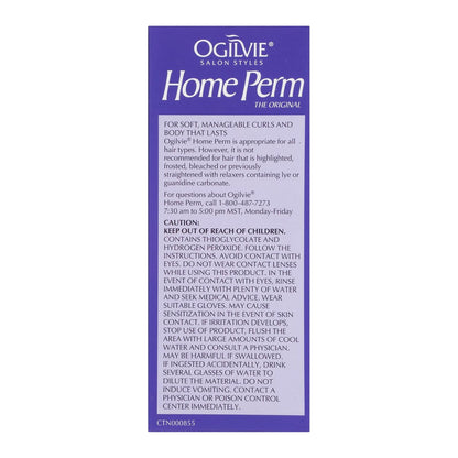 Ogilvie Salon Styles Home Perm The Original for Men & Women - Lasting Smooth Curls & Waves for Color Treated, Thin, Delicate Hair with Before & After Conditioners and Drip Guard - 2 Piece Kit Avelisse
