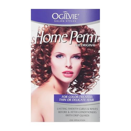 Ogilvie Salon Styles Home Perm The Original for Men & Women - Lasting Smooth Curls & Waves for Color Treated, Thin, Delicate Hair with Before & After Conditioners and Drip Guard - 2 Piece Kit Avelisse