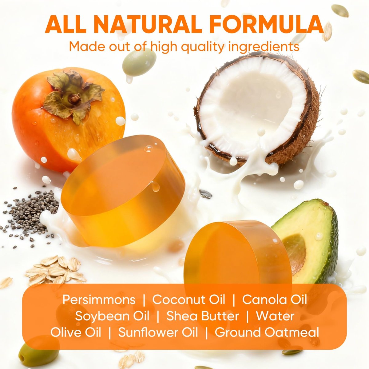 2 PCS Natural Persimmon Soap Bar for Body Odor Control - Organic Body Wash Soap for Old People Smell, Deodorant Soap for Skin Cleansing, Gentle on All Skin Types - görsel 3