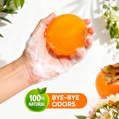 2 PCS Natural Persimmon Soap Bar for Body Odor Control - Organic Body Wash Soap for Old People Smell, Deodorant Soap for Skin Cleansing, Gentle on All Skin Types - görsel 14