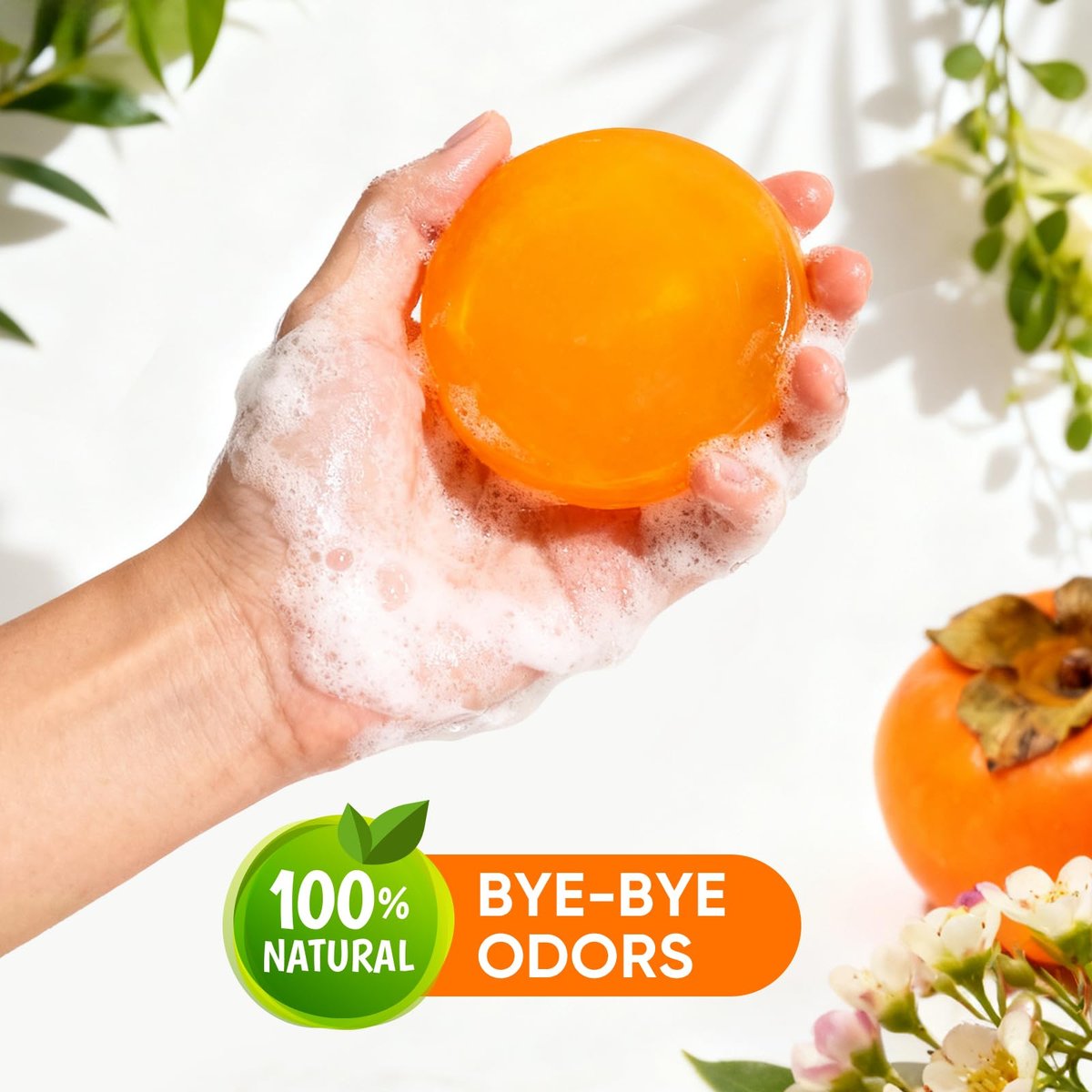 2 PCS Natural Persimmon Soap Bar for Body Odor Control - Organic Body Wash Soap for Old People Smell, Deodorant Soap for Skin Cleansing, Gentle on All Skin Types - görsel 13