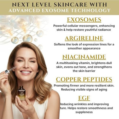 Exosomes for Skin Serum – Anti-Aging Multi Peptide Serum for Face Pores, Fine Lines & Microneedling – 2% Exosomes, GHK-Cu Copper Peptides, Argireline, EGF & Hyaluronic Acid Avelisse