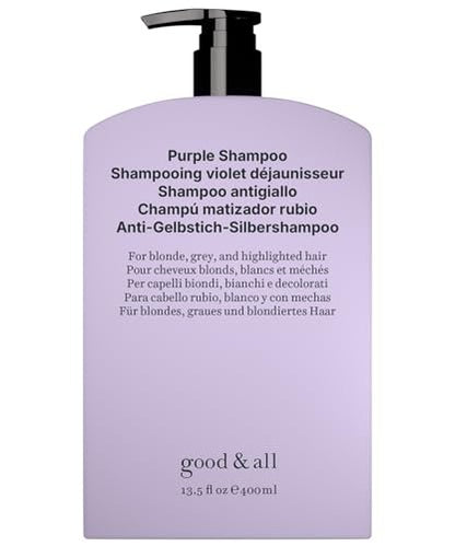 GOOD&ALL Purple Shampoo - Neutralize Yellow Tones for Blonde, Silver & Highlighted Hair - Sulfate-Free, Paraben-Free, Fragrance-Free, Vegan - 13.5 fl oz