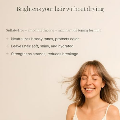 GOOD&ALL Purple Shampoo - Neutralize Yellow Tones for Blonde, Silver & Highlighted Hair - Sulfate-Free, Paraben-Free, Fragrance-Free, Vegan - 13.5 fl oz