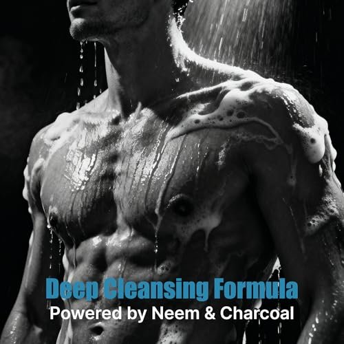 Skin Elements 2-in-1 Body Wash & Intimate Wash for Men - Deep Cleansing Shower Gel with Activated Charcoal & Neem Extracts, Controls Odor, All Skin Types, 16.9 fl oz Avelisse