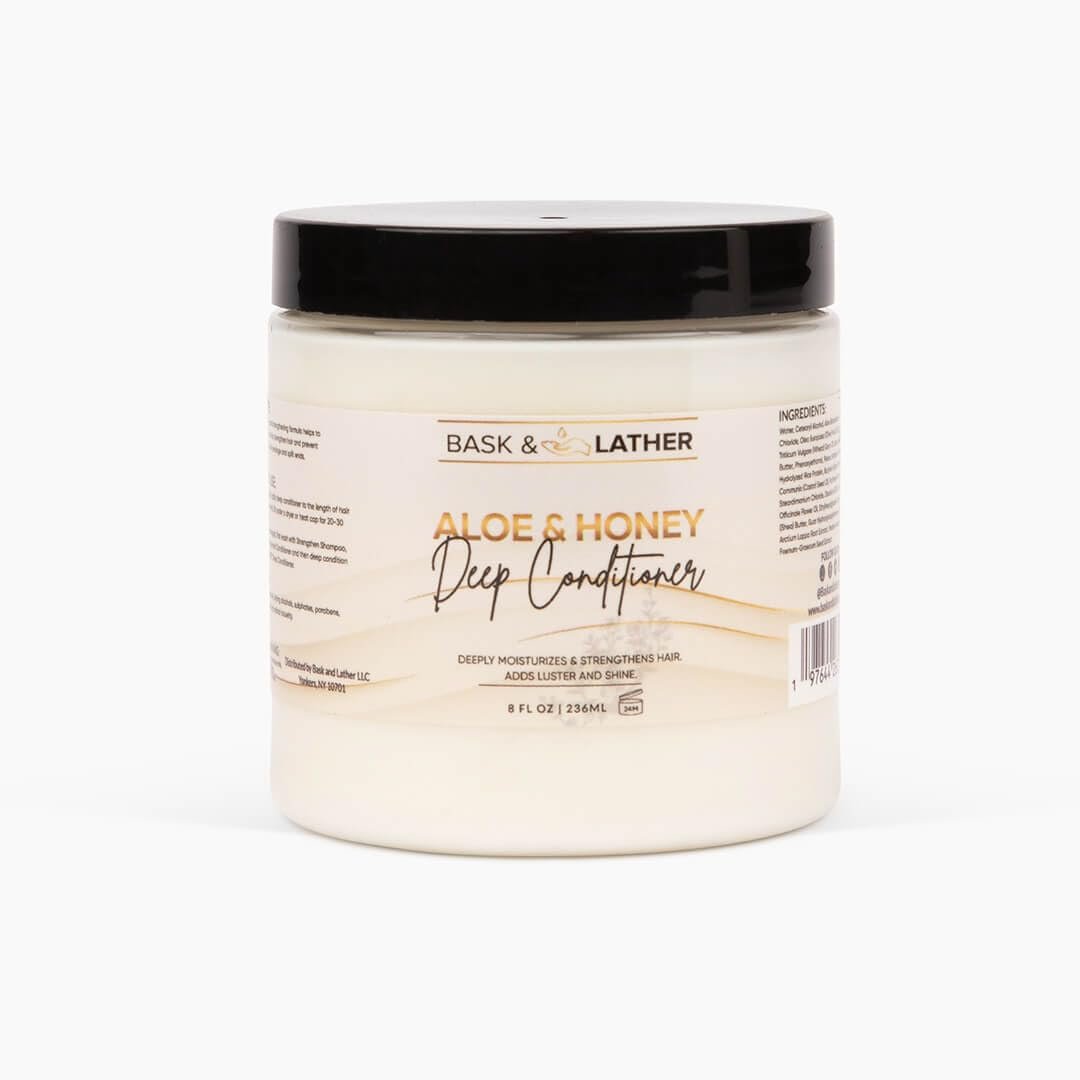 BASK & LATHER Aloe & Honey Deep Conditioner – Moisturizing Hair Mask for Strength & Breakage Reduction, 8 oz Avelisse