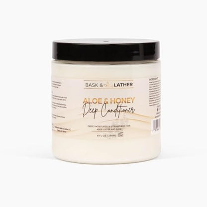 BASK & LATHER Aloe & Honey Deep Conditioner – Moisturizing Hair Mask for Strength & Breakage Reduction, 8 oz Avelisse