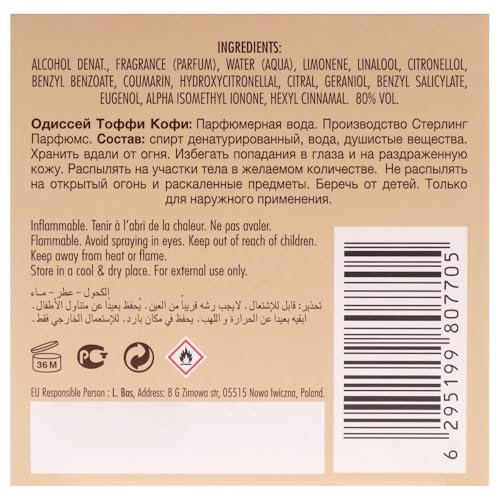 Armaf Odyssey Toffee Coffee – Sweet, Gourmand, Woody – Eau de Parfum Spray, Long-Lasting Unisex Fragrance, 3.4 oz / 100 ml Avelisse