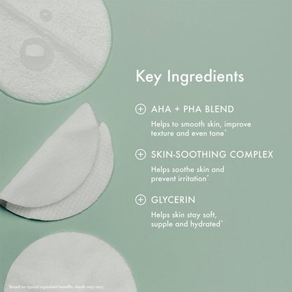 Summer Fridays Gentle Reset Daily Exfoliating Pads - AHA + PHA Face Exfoliator for Smooth Texture & Even Skin - Soothing Hydrating Toner Pads - Vegan & Made in Korea (30 Count) Avelisse