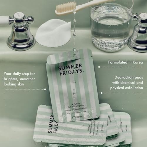 Summer Fridays Gentle Reset Daily Exfoliating Pads - AHA + PHA Face Exfoliator for Smooth Texture & Even Skin - Soothing Hydrating Toner Pads - Vegan & Made in Korea (30 Count) Avelisse