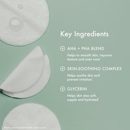Summer Fridays Gentle Reset Daily Exfoliating Pads - AHA + PHA Face Exfoliator for Smooth Texture & Even Skin - Soothing Hydrating Toner Pads - Vegan & Made in Korea (30 Count) Avelisse