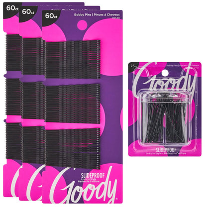 Goody 255-Piece Black Bobby Pin Kit with Magnetic Holder – Ultra-Strong All-Day Hold for All Hair Types