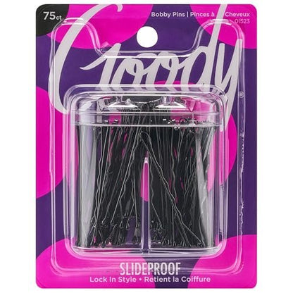 Goody 255-Piece Black Bobby Pin Kit with Magnetic Holder – Ultra-Strong All-Day Hold for All Hair Types