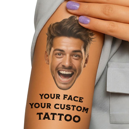 Party Pack Custom Temporary Tattoos with Your Face – Funny Personalized Fake Tattoos for Parties, Weddings & Events | Made in USA Avelisse