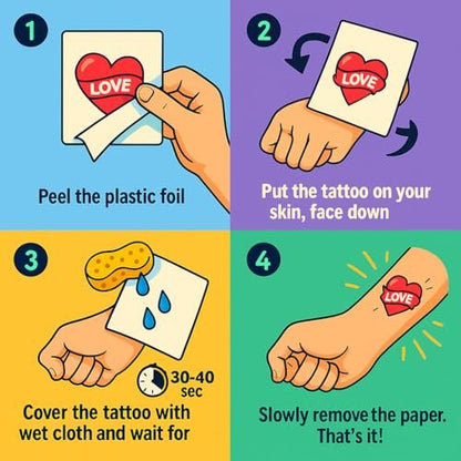 Party Pack Custom Temporary Tattoos with Your Face – Funny Personalized Fake Tattoos for Parties, Weddings & Events | Made in USA Avelisse