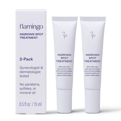 Flamingo Ingrown Hair Treatment & Spot Treatment Applicator (2-Pack, 0.5 FL OZ Each) – Dermatologist & Gynecologist Tested Avelisse