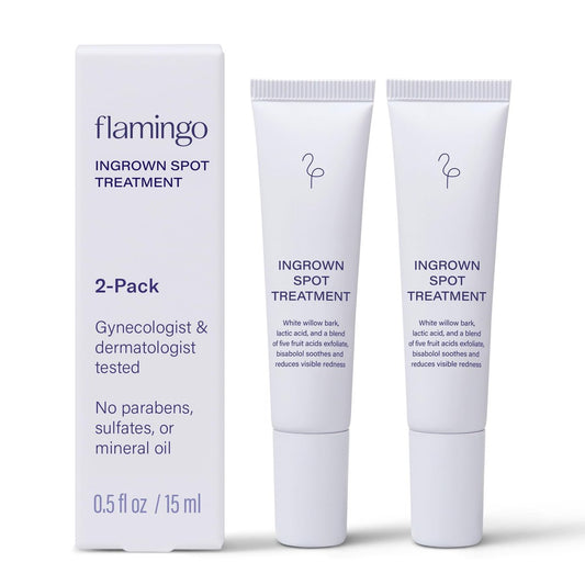 Flamingo Ingrown Hair Treatment & Spot Treatment Applicator (2-Pack, 0.5 FL OZ Each) – Dermatologist & Gynecologist Tested Avelisse
