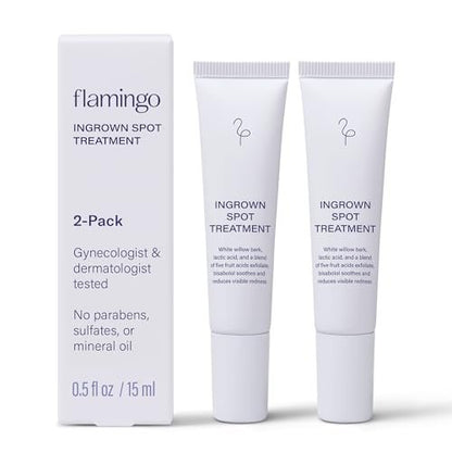 Flamingo Ingrown Hair Treatment & Spot Treatment Applicator (2-Pack, 0.5 FL OZ Each) – Dermatologist & Gynecologist Tested Avelisse