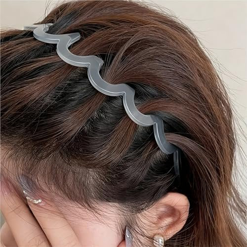 BQMSVE 3-Pack U-Shape Fashion Tooth Hair Comb Headband for Women - High Cranium Design (Amber, Black, Grey) - görsel 10