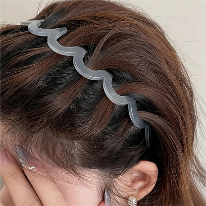 BQMSVE 3-Pack U-Shape Fashion Tooth Hair Comb Headband for Women - High Cranium Design (Amber, Black, Grey)