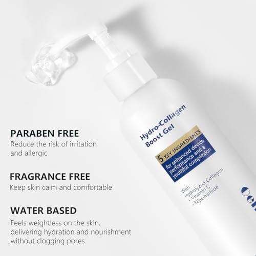 Oeneis Hydro-Collagen Boost Gel – Conductive Gel with Hydrolyzed Collagen, Niacinamide & Hyaluronic Acid for Microcurrent & RF Facial Treatments, Fragrance-Free, Paraben-Free, 7.05 oz - görsel 10