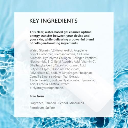 Oeneis Hydro-Collagen Boost Gel – Conductive Gel with Hydrolyzed Collagen, Niacinamide & Hyaluronic Acid for Microcurrent & RF Facial Treatments, Fragrance-Free, Paraben-Free, 7.05 oz - görsel 14