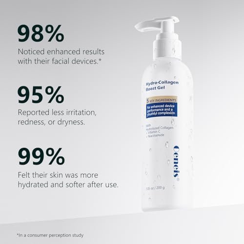 Oeneis Hydro-Collagen Boost Gel – Conductive Gel with Hydrolyzed Collagen, Niacinamide & Hyaluronic Acid for Microcurrent & RF Facial Treatments, Fragrance-Free, Paraben-Free, 7.05 oz - görsel 8