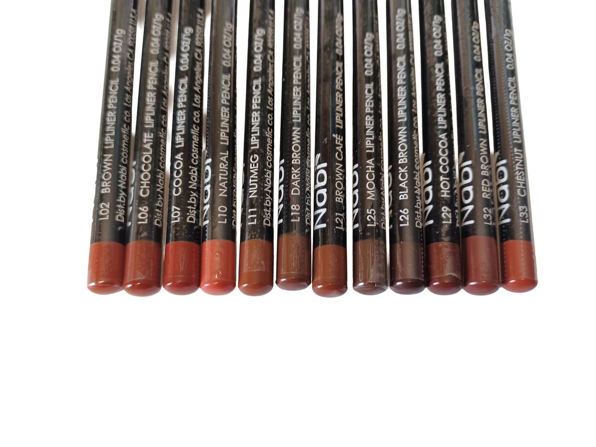 12-Piece Brown Tone Lip Liner Pencil Set - Assorted Shades for Perfect Lips - görsel 3