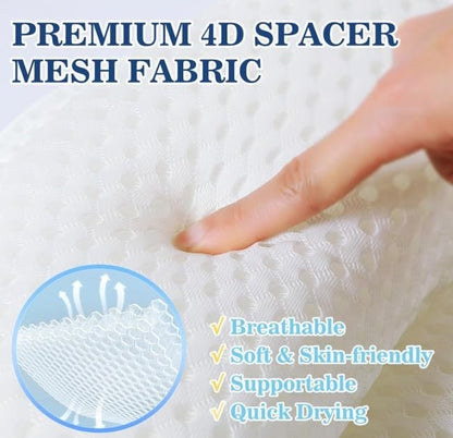 Luxury Bath Pillow for Tub – Non-Slip, Thick Support for Head, Neck, Shoulders & Back – Soft, Large, Comfortable Bathtub Cushion Headrest – Fits Any Tub – Made of 3D Mesh Polyester Avelisse