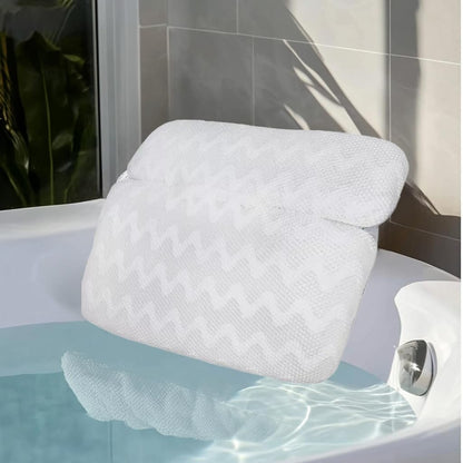 Luxury Bath Pillow for Tub – Non-Slip, Thick Support for Head, Neck, Shoulders & Back – Soft, Large, Comfortable Bathtub Cushion Headrest – Fits Any Tub – Made of 3D Mesh Polyester Avelisse