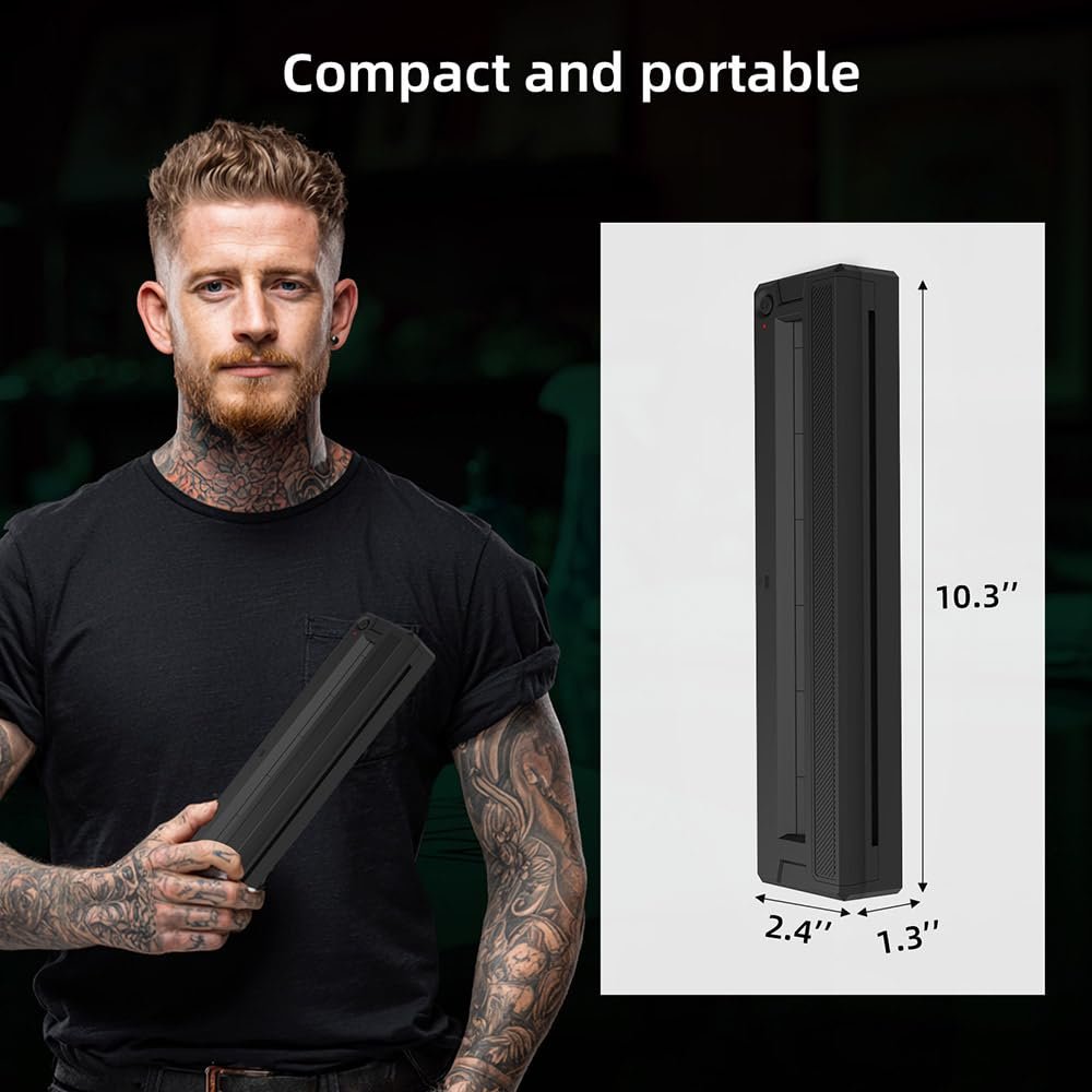 INKLESSPRINT Tattoo Stencil Printer Machine – Portable Transfer Printer for Tattoo Artists & Enthusiasts, Supports Smartphone & PC (Android, iOS, Windows, Mac) Avelisse