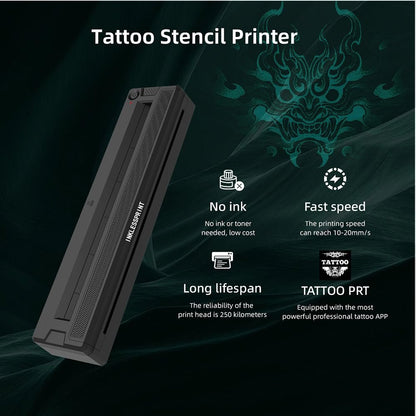 INKLESSPRINT Tattoo Stencil Printer Machine – Portable Transfer Printer for Tattoo Artists & Enthusiasts, Supports Smartphone & PC (Android, iOS, Windows, Mac) Avelisse