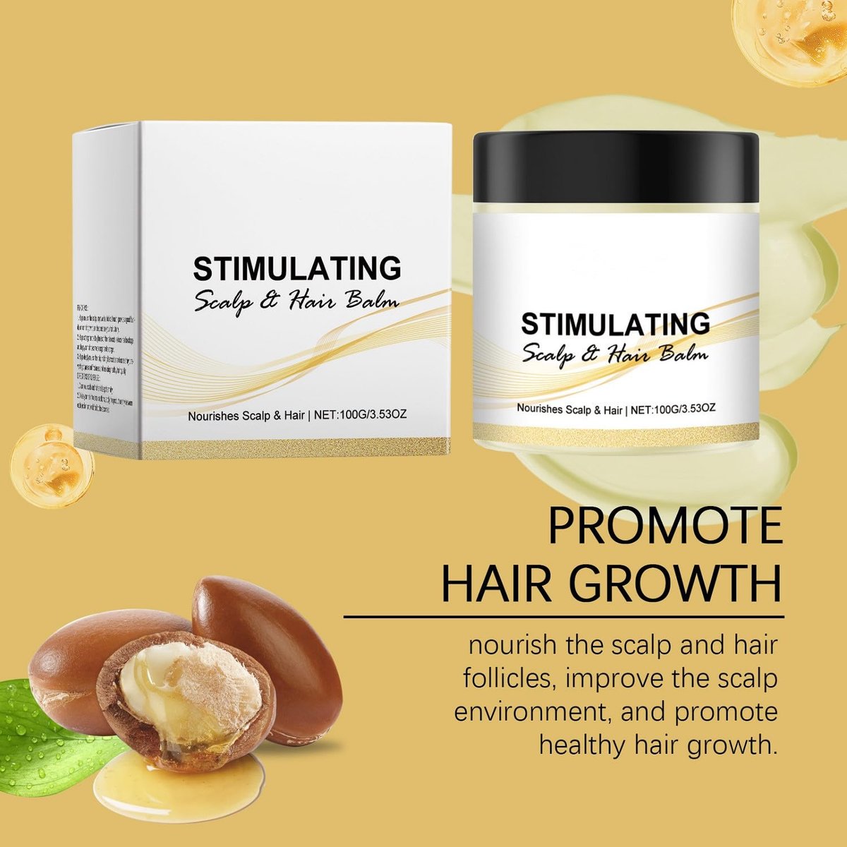 LOYOTICE 2-Pack Stimulating Scalp and Hair Balm - Nourishes Scalp & Hair with Shea Butter and Mango Butter Blend, Strengthens Scalp, Thicker Strands, Glowing Hair (100g each) - görsel 12