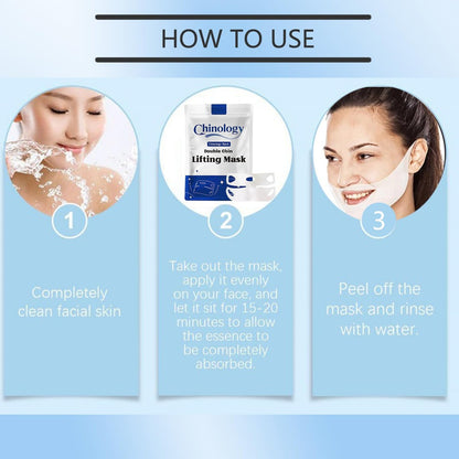 Chinology Double Chin Lifting Mask - 2026 New Reusable Upgraded Deep Collagen Firming Mask for Face and Neck, Helps Create a Three-Dimensional Jawline (5 Pcs) Avelisse