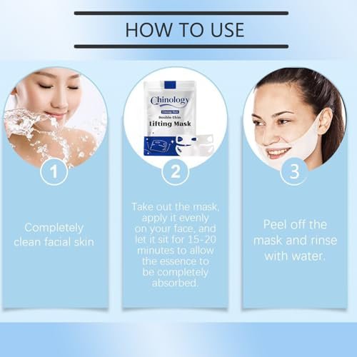 Chinology Double Chin Lifting Mask - 2026 New Reusable Upgraded Deep Collagen Firming Mask for Face and Neck, Helps Create a Three-Dimensional Jawline (5 Pcs) Avelisse