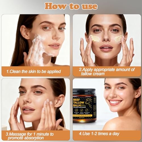 Beef Tallow for Skin – Natural Tallow Balm with Raw Honey and Beeswax, Deep Nourishing Face Moisturizer, Grass-Fed Beef Tallow Cream for All Skin Types - görsel 13