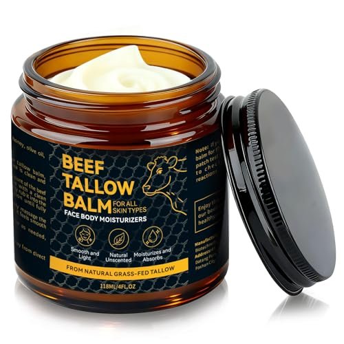 Beef Tallow for Skin – Natural Tallow Balm with Raw Honey and Beeswax, Deep Nourishing Face Moisturizer, Grass-Fed Beef Tallow Cream for All Skin Types - görsel 1