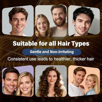 6 Pack 5% Minoxidil for Men and Women – Biotin-Infused Hair & Beard Growth Serum with Sponge Applicator, 8-Month Supply (6 x 2.7 FL OZ) Avelisse