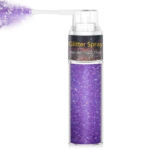 GADMLURY Sparkling Purple Hair and Body Glitter Spray – Extra Fine Face Shimmer Powder for Festivals, Rave Clothes, Nail Art & Crafts Avelisse